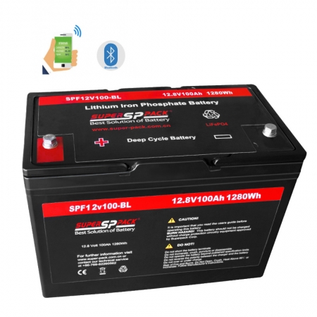 batteries de maison de rv, version bluetooth de batterie 12v100ah lifepo4 pour rv 