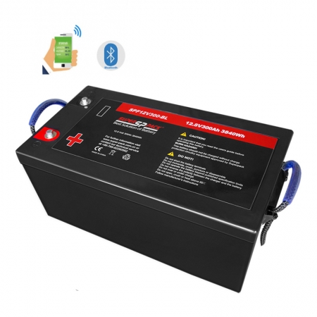 batteries de véhicules récréatifs, version bluetooth de batterie 12v300ah lifepo4 pour rv 